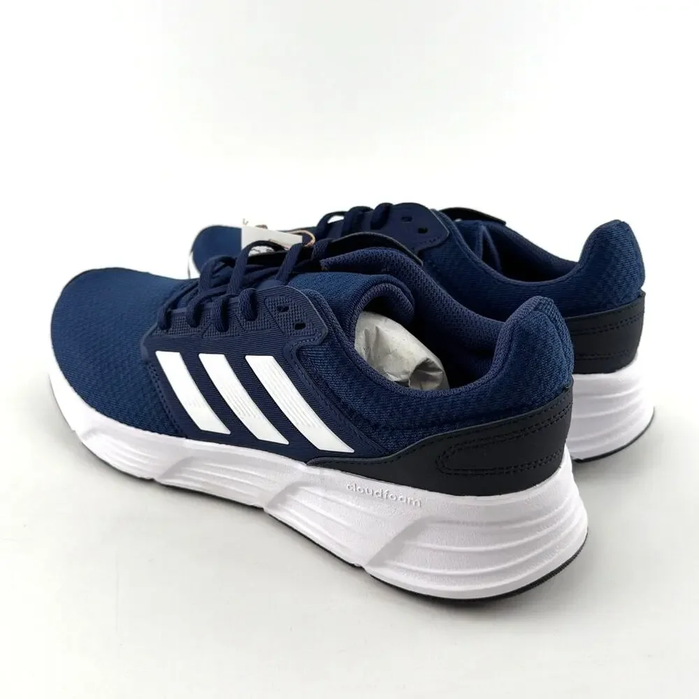 Adidas Men's Tech Indigo Cloud White Legend Ink Galaxy 6 Running Shoes Size 9